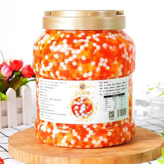 MiXue QQ Ball Tea Peal 2.5L Crystal Coconut Jelly Popcorn Pearl