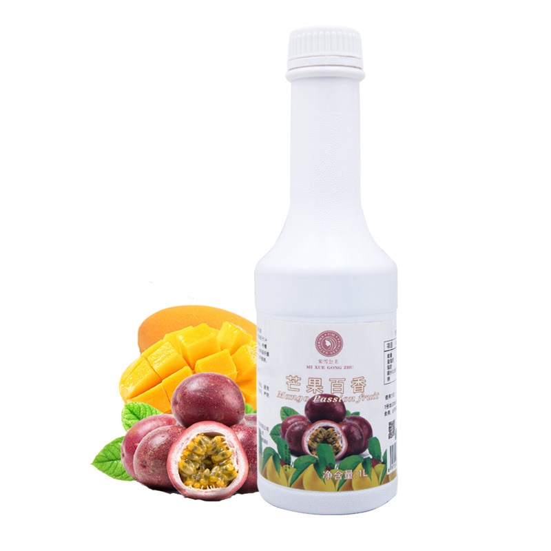 I-Mixue 1L I-Mango Passion Fruit Concentrate Iziphuzo Ezinambitheka Sesiphuzo Ijusi Yemifino Yetiye Lebhamuza Uphudingi