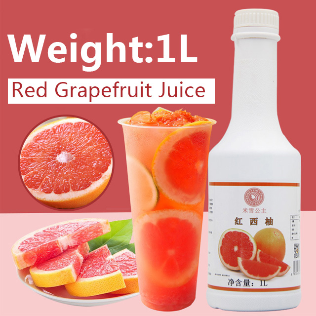 Mixue 1L Rode Grapefruit Dikke Pulp Fruit Concentraat Gearomatiseerde Drankjes voor Drank Groentesap Melk Thee voor bubble tea