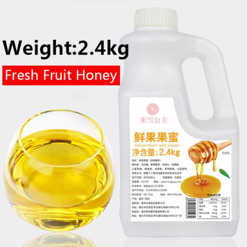 Mixue 2.4KG Fruit Syrup Honey Liquid Fruity Sweet Suger Flavored Match for bubble Tea Coffee Dessert Drink Drink