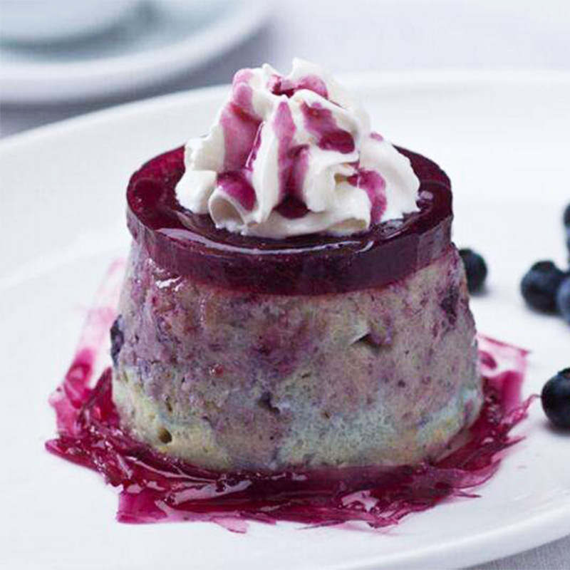 Campuran Blueberry pudding bubuk aplikasi
