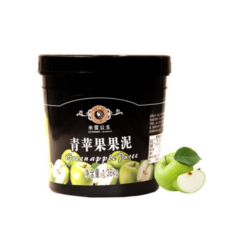 Mixue Green Apple варенье 1,36кг Көбүк чай балмуздак бышыруу үчүн пюре