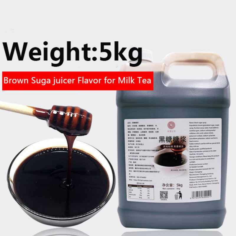 Mixue Hot Selling Bubble Pearl Tea Dessert Sugar Ingredients Materyal nga 5KG Brown Sugar Syrup