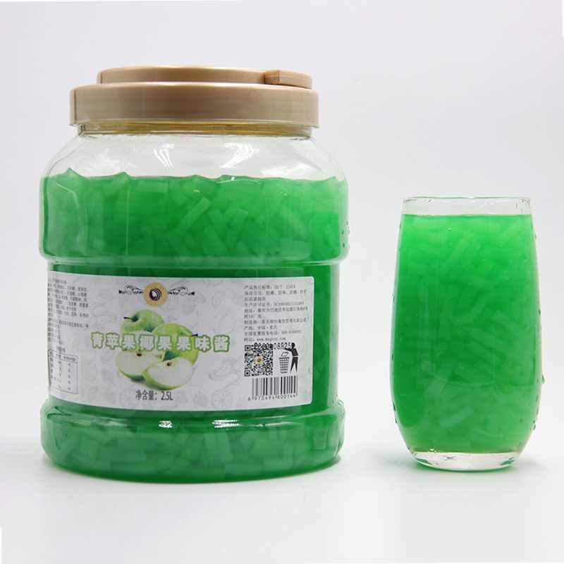 Mixue Nata de coco Concentrated Green apple flavor Coconut Meat Jelly Fruit Sauce jam