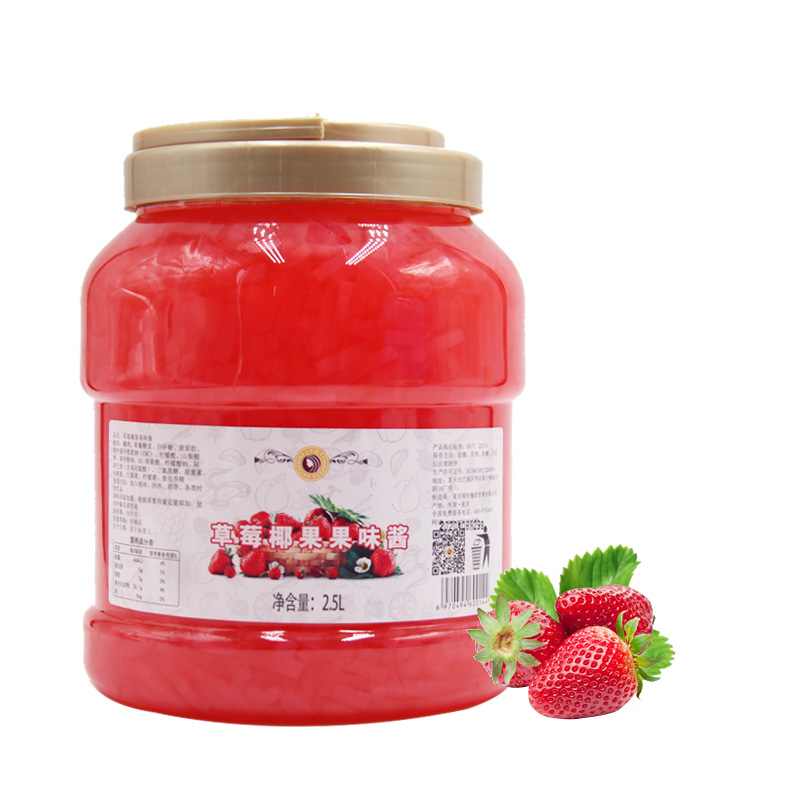 Mixue Nata de coco Yakaiswa Strawberry flavour Coconut Meat Jelly Fruit Sauce jamu zvinhu zvemukaka tii milkshake deco