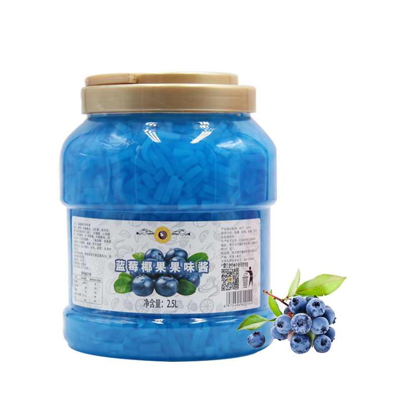 Meascán Nata de coco Blueberry tiubhaithe Glóthach Cnó cócó Torthaí Anlann NATA DE COCO tae mboilgeog cróite maisiúchán