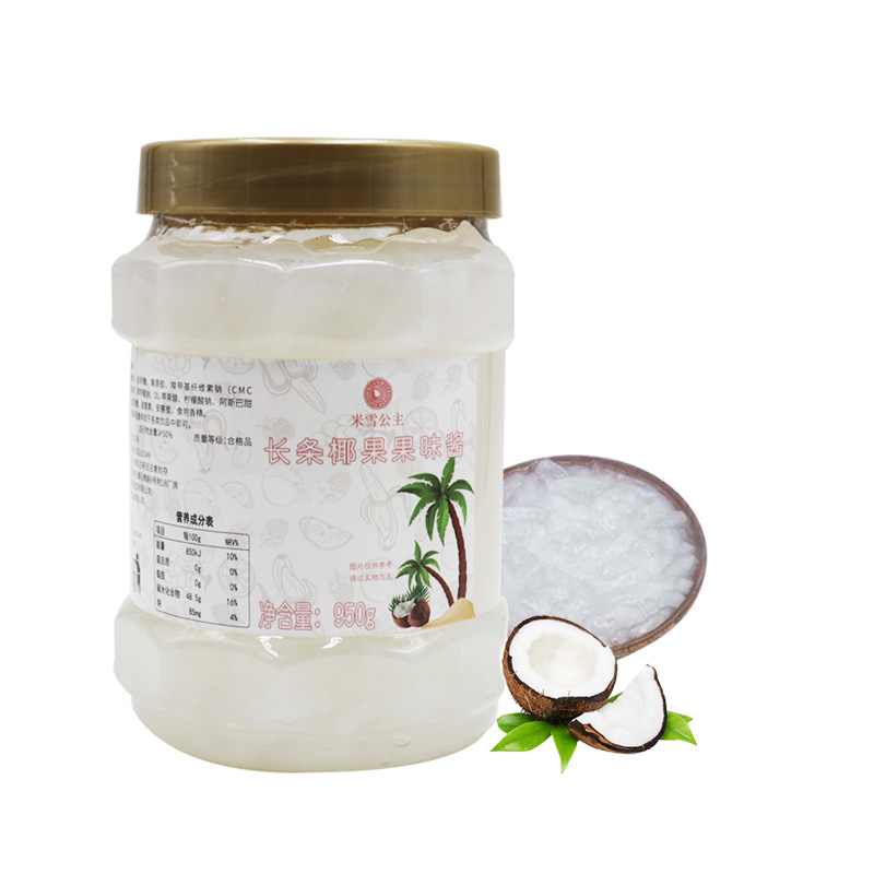 Mixue Nata de coco llarg sabor original gelatina de carn de coco salsa de fruita material de melmelada per a refrescos de te de bombolles decoració de batuts