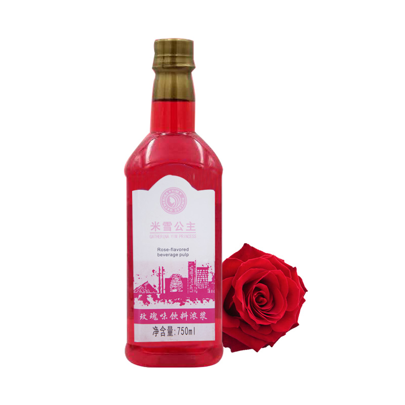 Mixue rose ətirli kokteyl siropu qalın pulpa 750ml içkilər üçün içki