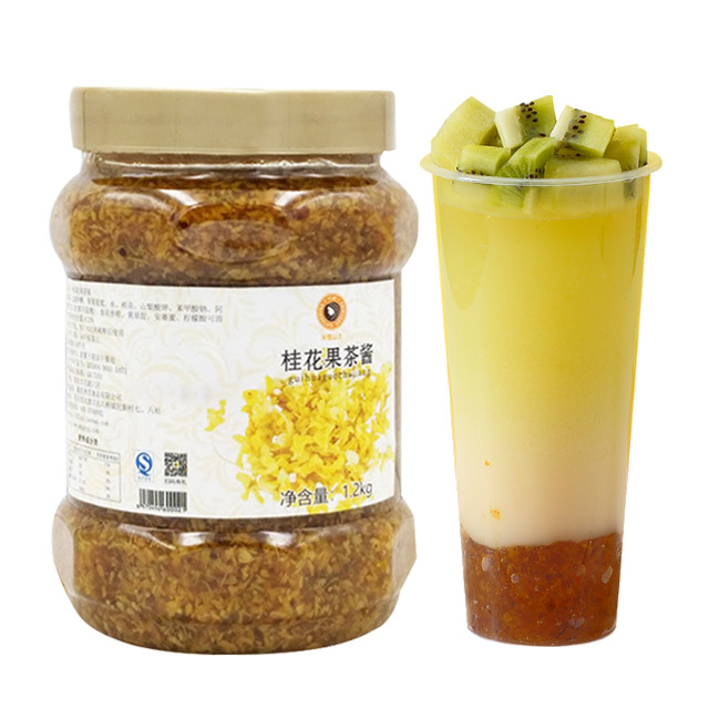 យៈសាពូនមី Osmanthus Flavored Jam 1.2kg តែទឹកដោះគោ ភេសជ្ជៈ Sause Ice Cream Jam