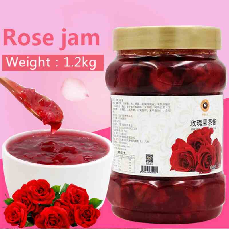 Rose Jam Natural Sauce 1.2kg Abun ciye-ciye Shaye-shayen Abin Sha Abin Sha Mai Daɗaɗɗen Abin Sha Yana Mai da Juice