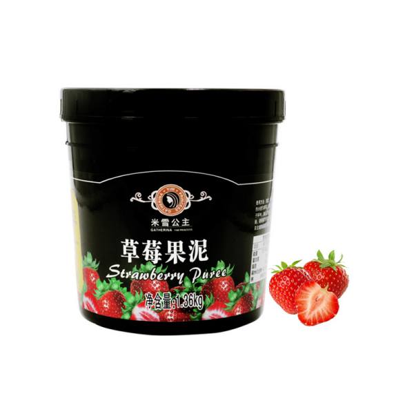 Jem Puree Buah Strawberi 1.36 kg Sos untuk Ais Krim Pencuci Mulut Minuman Teh Buih Pencuci Mulut Sumbat Snek
