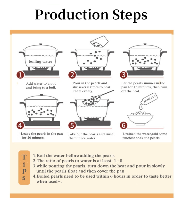 Стъпки на производство на перли от тапиока