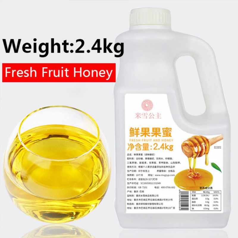 Mixue 2.4KG Fruit Syrup Honey Liquid Fruity Sweet Suger Flavored Match for bubble Tea Coffee Dessert Beverage Drink